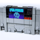 A Lego model of a Super Nintendo cartridge, labeled Polybius.